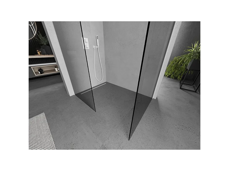 Mexen Kioto Duschwand Walk-in 115 x 90 cm, transparent, weiß - 800-115-202-20-00-090