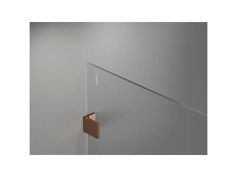 Mexen Lunar paroi de douche Walk-in gauche 100 x 200 cm, transparent 8 mm, or rose - 830-100-000-60-00-L