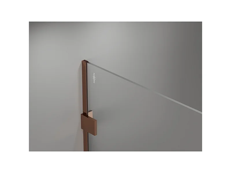 Mexen Lunar paroi de douche Walk-in gauche 100 x 200 cm, transparent 8 mm, or rose - 830-100-000-60-00-L
