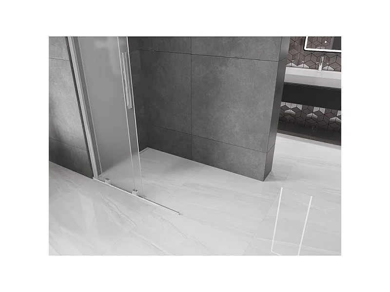 Mexen Velar Walk-in Shower Wall 80 x 200 cm, Frosted 8 mm, Chrome - 871-080-000-33-01