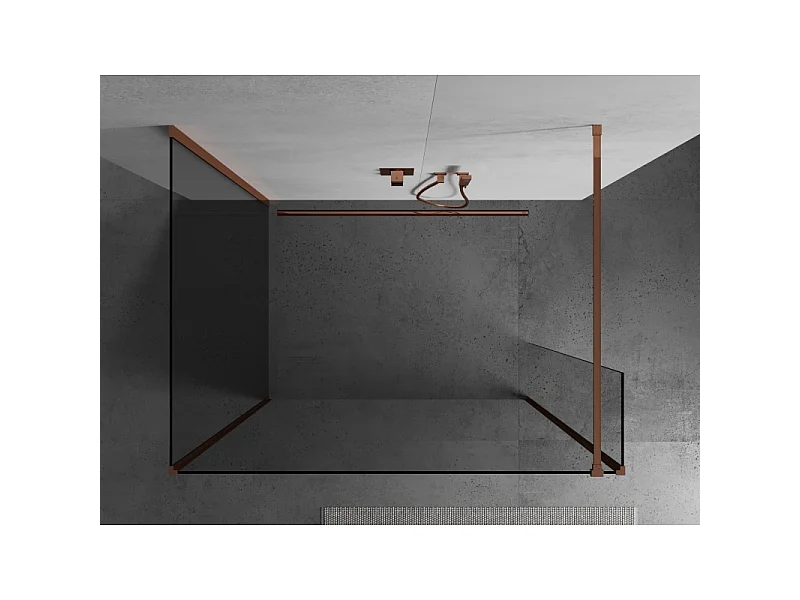 Mexen Kioto douchewand Walk-in 140 x 115 x 30 cm, transparant, roze goud - 800-140-115-221-60-00-030