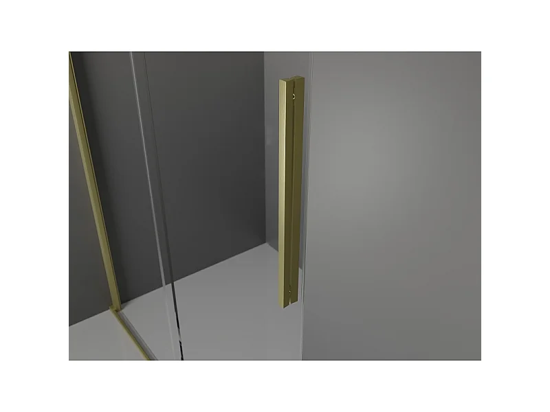 Mexen Velar L paroi de douche coulissante Walk-in 120 x 200 cm, givrée 8 mm, or brossé - 871-120-003-33-55