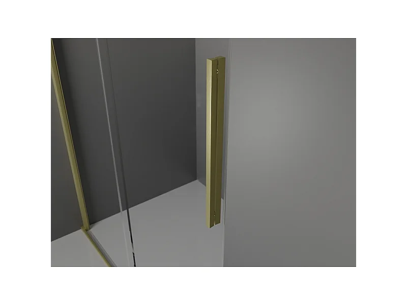 Mexen Velar sliding shower wall Walk-in 85 x 200 cm, transparent 8 mm, brushed gold - 871-085-000-03-55