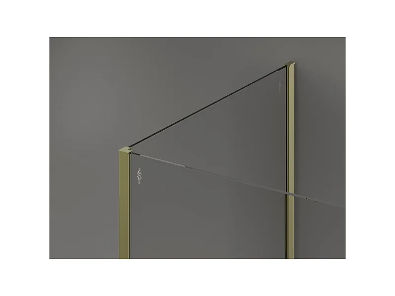 Mexen Kioto Duschwand Walk-in 130 x 80 cm, transparent, gold - 800-130-212-50-00-080