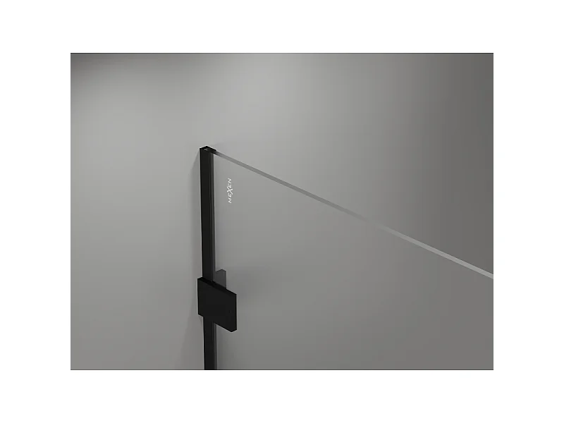 Mexen Lunar Walk-in Shower Wall Left 120 x 200 cm, Transparent 8 mm, Black - 830-120-000-70-00-L