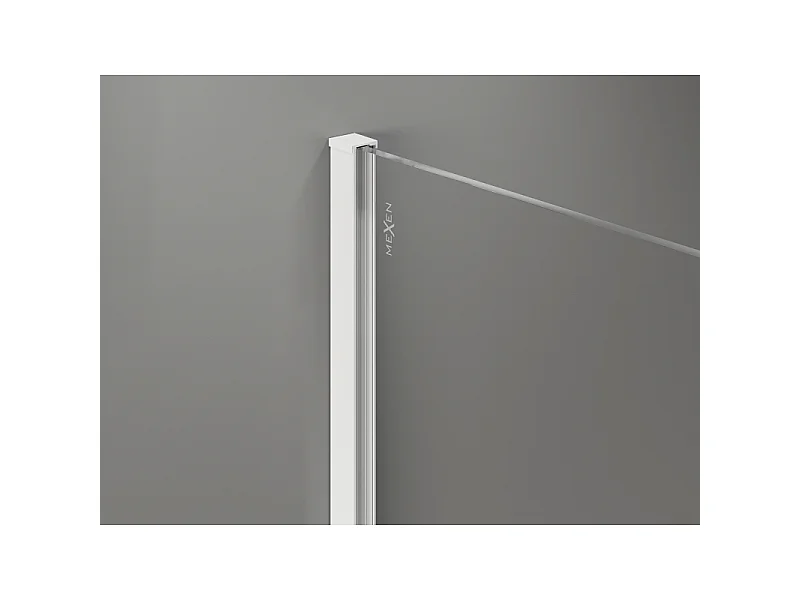 Mexen Kioto-X ścianka prysznicowa Walk-in 70 x 200 cm, transparent 10 mm, biała - 800-070-101-20-00-X