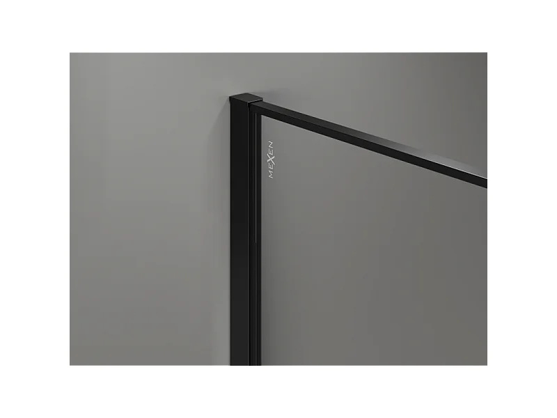 Mexen Kioto tuš zaslon Walk-in 130 x 200 cm, crackle prozorni 12 mm, črna - 800-130-101-70-04-X