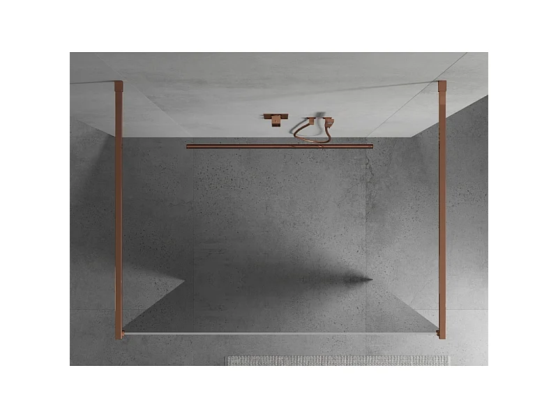 Mexen Kioto Paroi de douche autoportante 100 x 200 cm, miroir 8 mm, or rose - 800-100-002-60-50