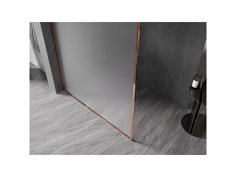 Mexen Kioto-XF parede de duche tipo Walk-in com moldura 70 x 202 cm, fosco 10 mm, ouro rosa - 800-070-104-60-30-X