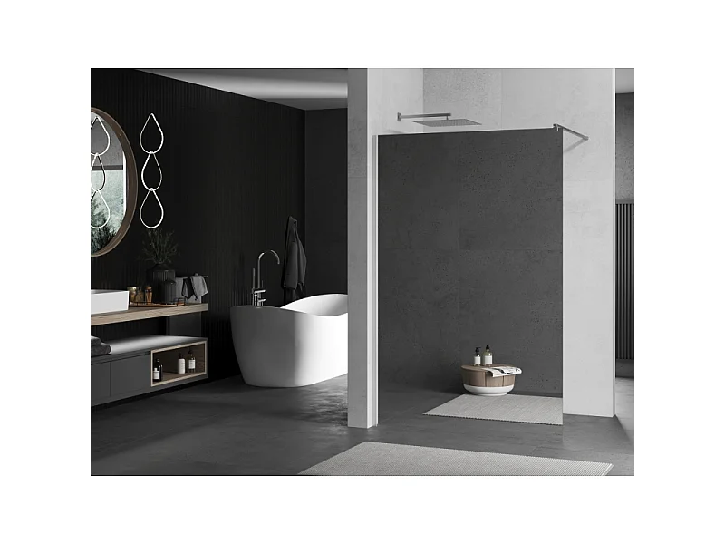 Mexen Kioto panel de ducha Walk-in 140 x 200 cm, espejo 8 mm, cromo - 800-140-101-01-50