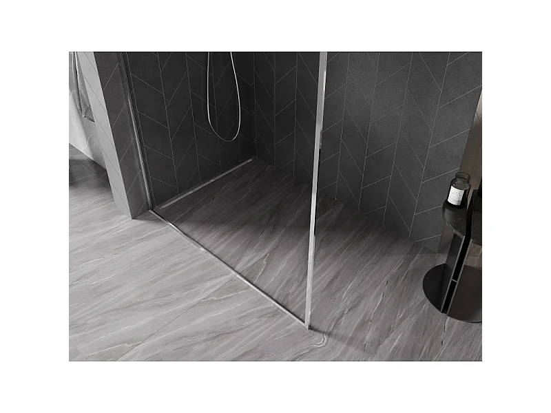 Mexen Kioto-XF ścianka prysznicowa Walk-in z ramką 140 x 202 cm, transparent 10 mm, chrom - 800-140-104-01-00-X