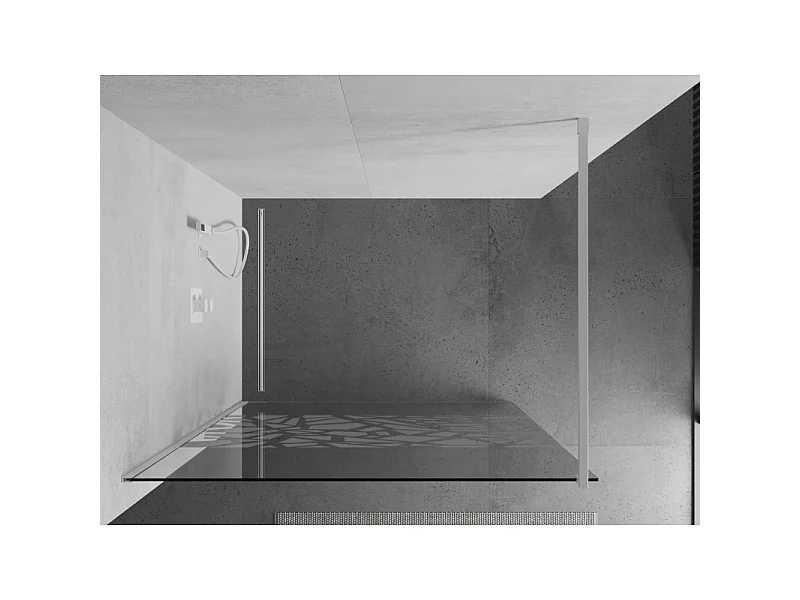 Mexen Kioto Duschwand Walk-in 120 x 200 cm, weißes Muster 8 mm, weiß - 800-120-101-20-85