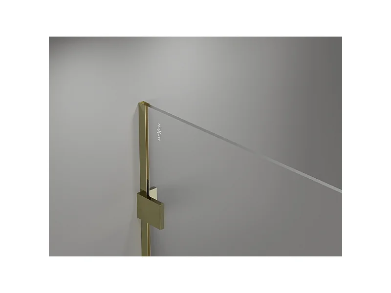 Mexen Lunar paroi de douche à l'italienne droite 50 x 200 cm, transparent 8 mm, doré - 830-050-000-50-00-P