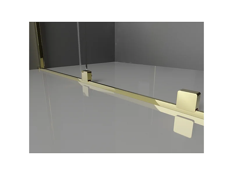 Mexen Velar L Paroi de douche coulissante Walk-in 120 x 200 cm, graphite 8 mm, or - 871-120-003-43-50