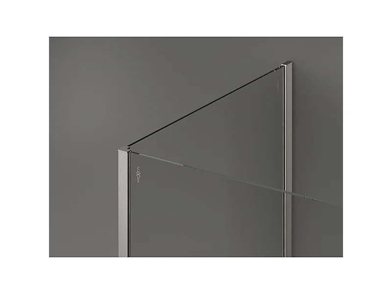 Mexen Kioto douchewand Walk-in 140 x 100 x 40 cm, transparant, geborsteld nikkel - 800-140-100-221-97-00-040