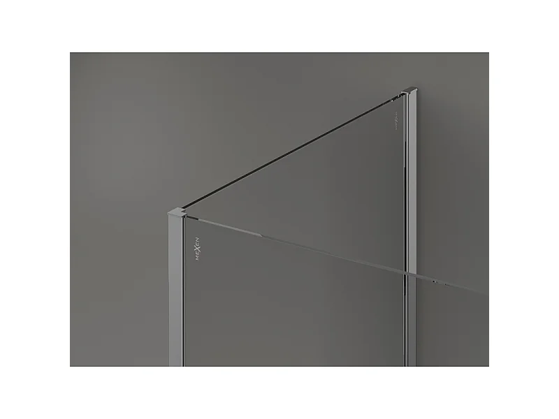 Mexen Kioto Douchewand Walk-in 130 x 100 x 40 cm, zwarte rand, chroom - 800-130-100-221-01-70-040