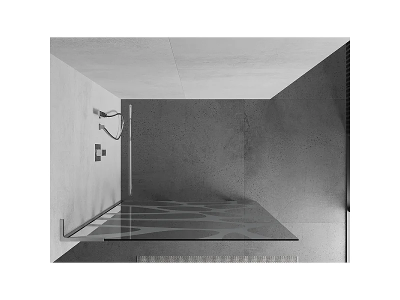 Mexen Kioto L ścianka prysznicowa Walk-in 90 x 200 cm, biała fala, chrom - 800-090-103-01-97