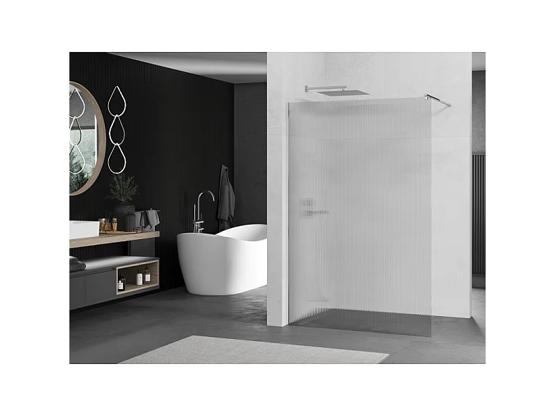 Mexen Kioto tuš stena Walk-in 80 x 200 cm, črte 8 mm, krom - 800-080-101-01-09