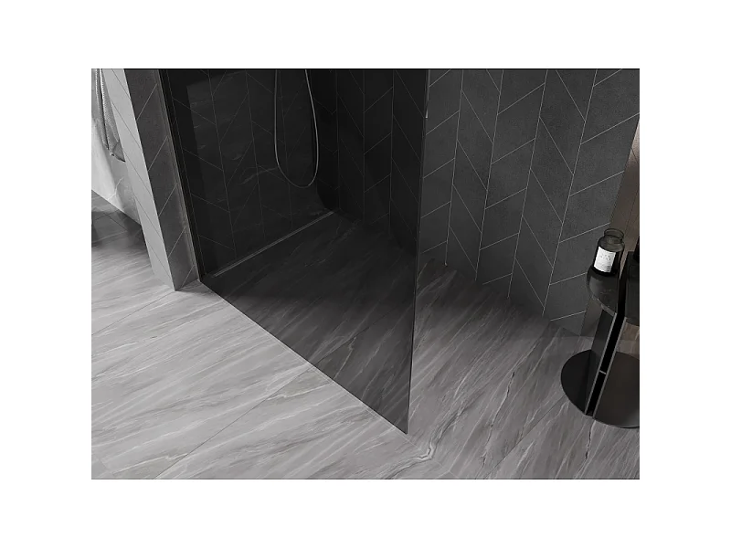 Mexen Kioto-X brusevæg Walk-in 110 x 200 cm, grafit 10 mm, børstet nikkel - 800-110-101-97-40-X