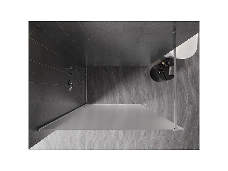Mexen Kioto-X ścianka prysznicowa Walk-in 60 x 200 cm, szron 10 mm, chrom - 800-060-101-01-30-X