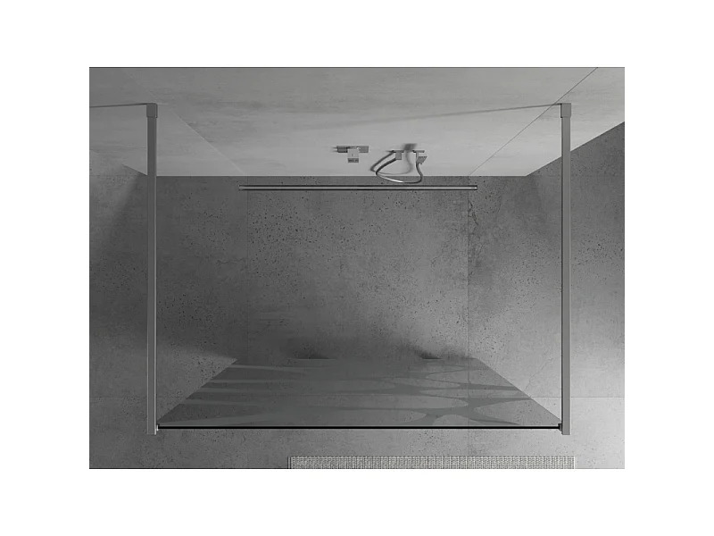Mexen Kioto ścianka prysznicowa wolnostojąca 140 x 200 cm, biała fala 8 mm, chrom - 800-140-002-01-97