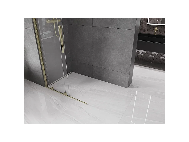 Mexen Velar Walk-in Shower Screen 100 x 200 cm, Transparent 8 mm, Gold - 871-100-000-03-50