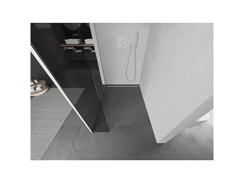 Mexen Kioto paroi de douche Walk-in 115 x 30 cm, transparent, blanc - 800-115-212-20-00-030