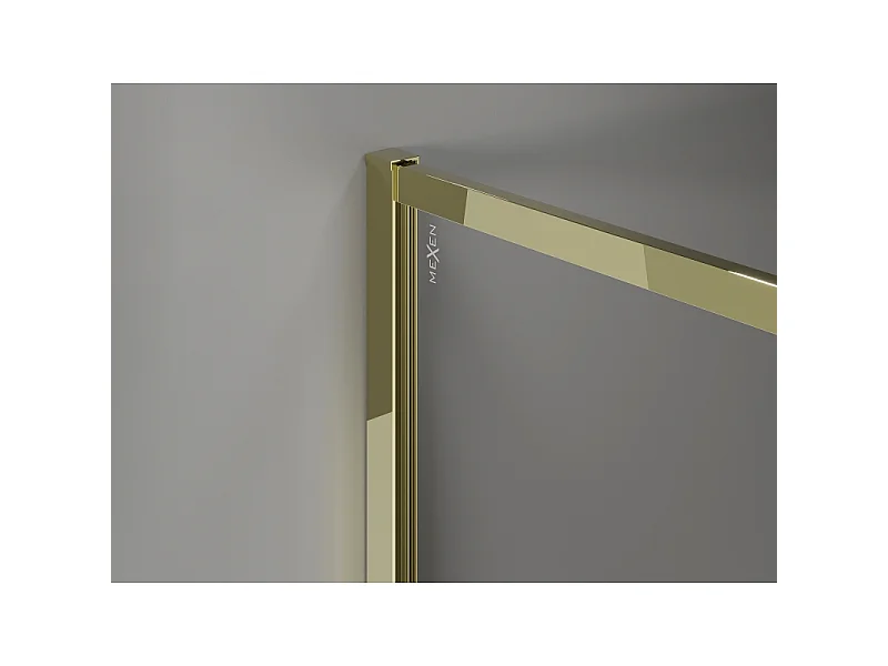 Mexen Kioto-F Douchewand Walk-in met frame 180 x 105 cm, transparant 8 mm, goudkleurig - 800-180-202-04-50-105