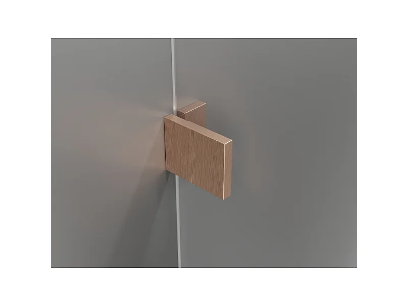 Mexen Lunar brusevæg Walk-in højre 60 x 200 cm, transparent 8 mm, børstet kobber - 830-060-000-65-00-P