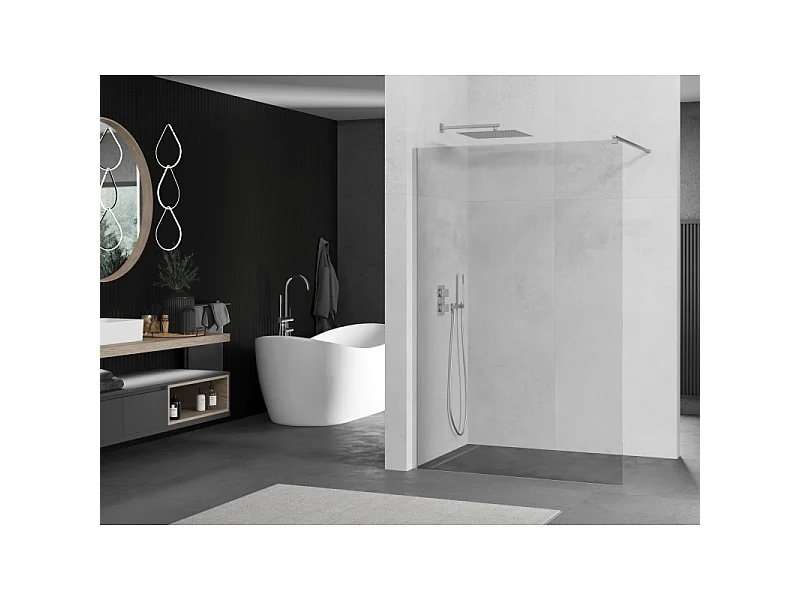 Mexen Kioto ścianka prysznicowa Walk-in 130 x 200 cm, transparent 8 mm, chrom - 800-130-101-01-00