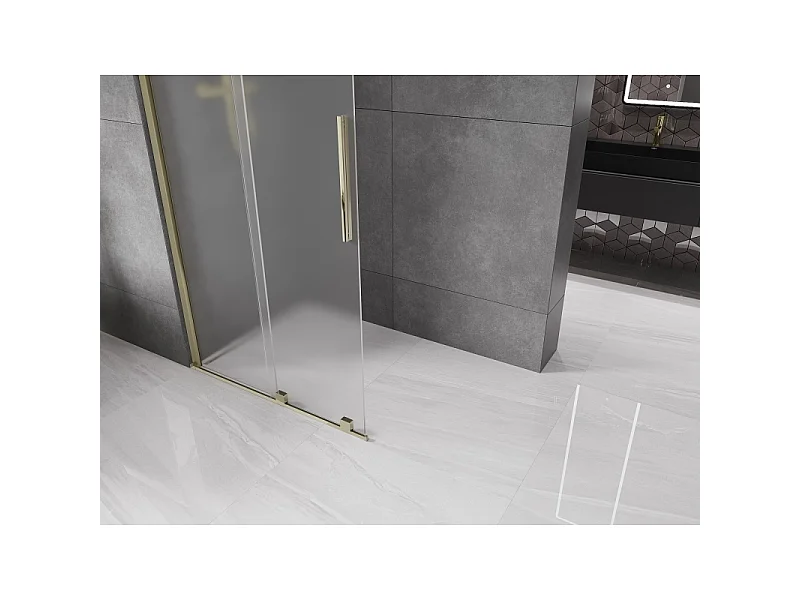 Mexen Velar Walk-in Shower Panel 120 x 200 cm, Frosted 8 mm, Gold - 871-120-000-33-50