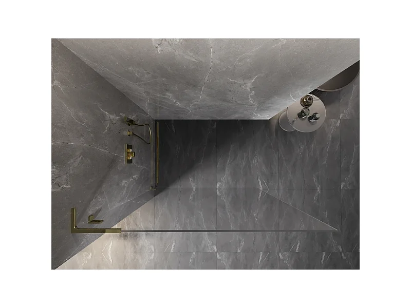Mexen Lunar L paroi de douche Walk-in gauche 50 x 200 cm, transparent 8 mm, doré - 830L-050-000-50-00-L