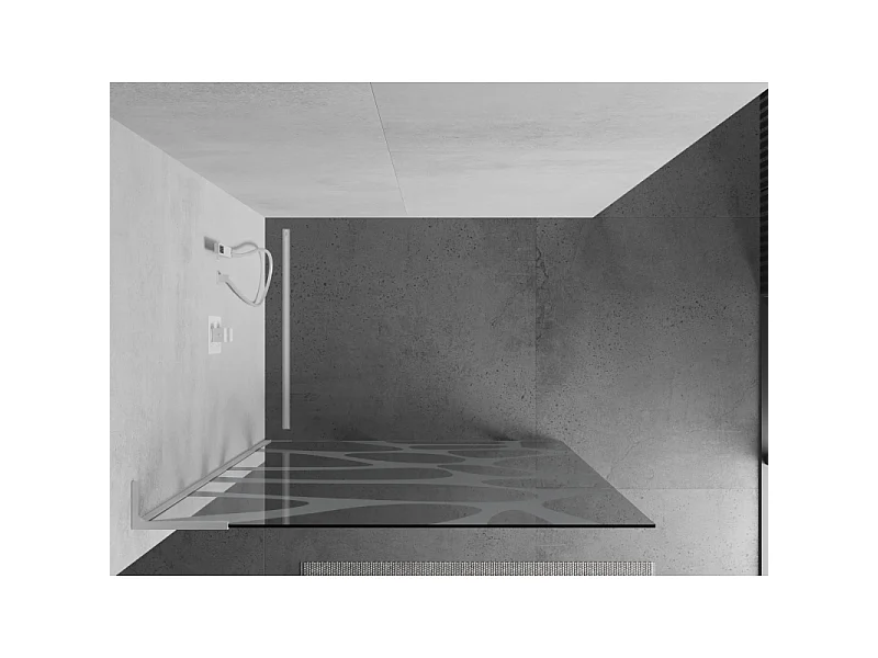 Mexen Kioto L paroi de douche Walk-in 90 x 200 cm, vague blanche, blanc - 800-090-103-20-97