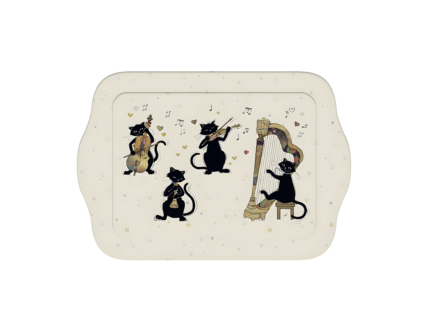 Mini plateau vide poche rectangulaire CHATS MUSIQUE