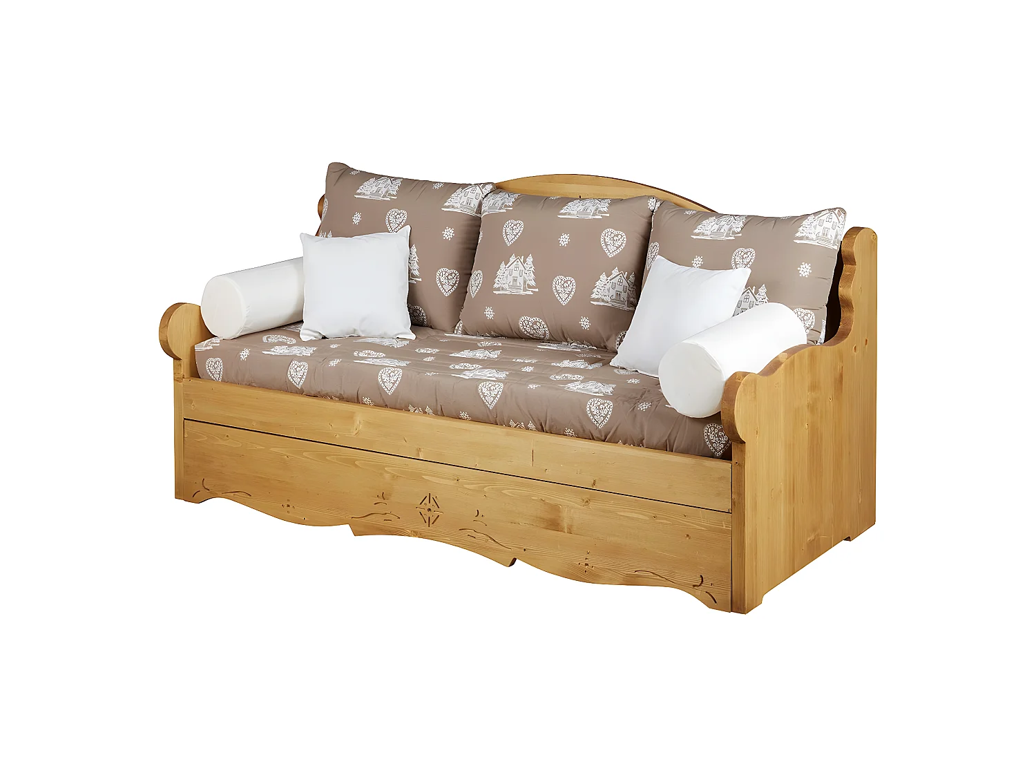 Canapé gigogne courchevel taupe - ARAVIS