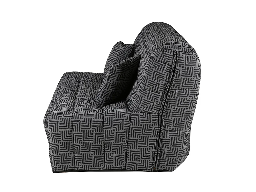 Canapé convertible BZ pin massif sculpté 160 x 200 cm Santorini noir et gris