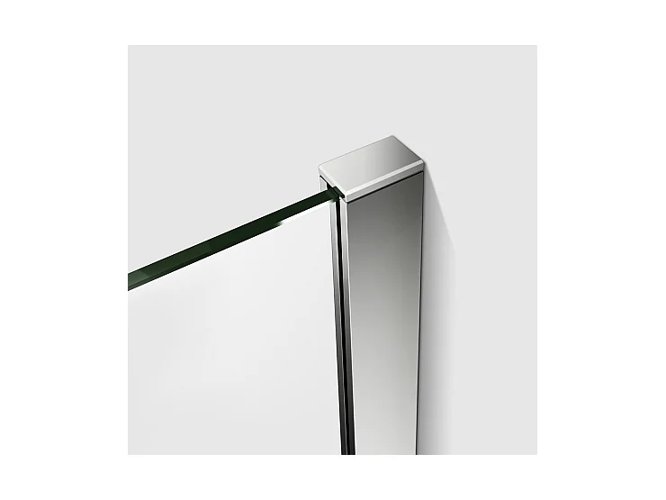 Paroi de douche à l'italienne 90x200cm avec barre de fixation 140cm en carré, en 8mm verre bande centrale dépolie