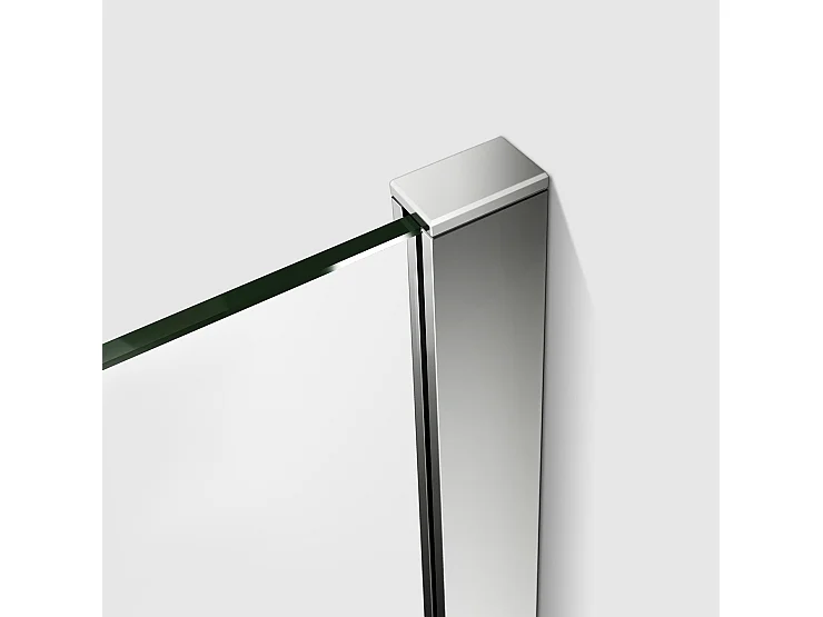 Italiaanse douchewand 90x200cm, met bevestigingsstaf 140cm vierkant, 8mm glazen mat middenband