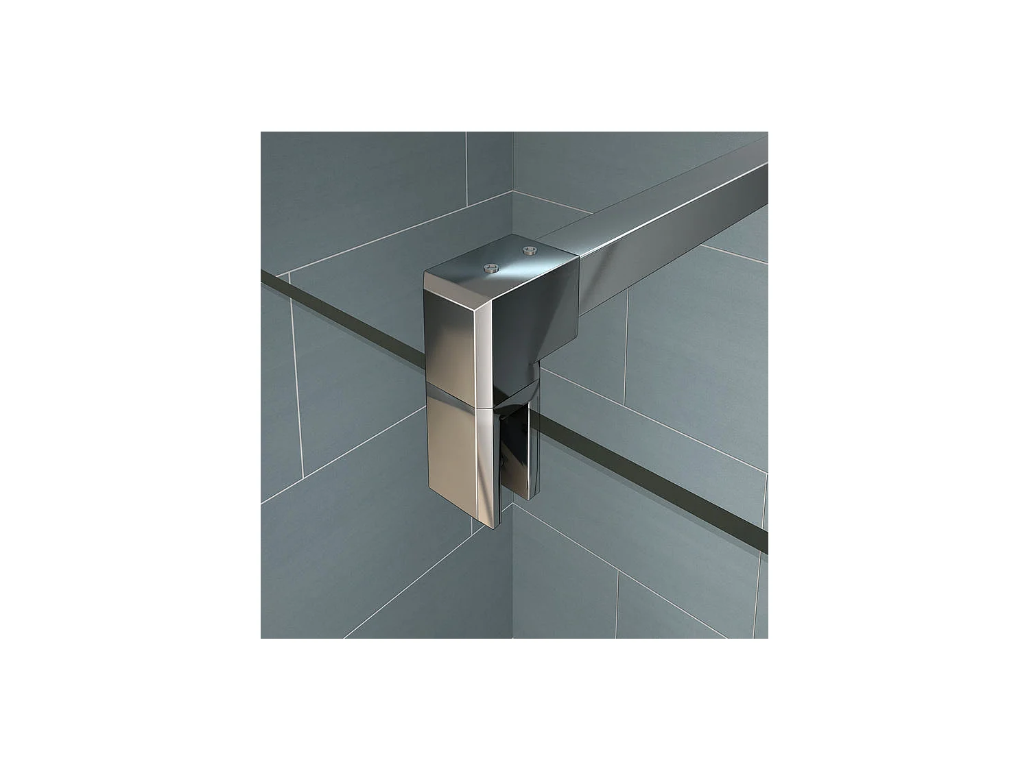 Italiaanse douchewand 140x200cm, met bevestigingsstaf 140cm vierkant, 8mm glazen mat middenband