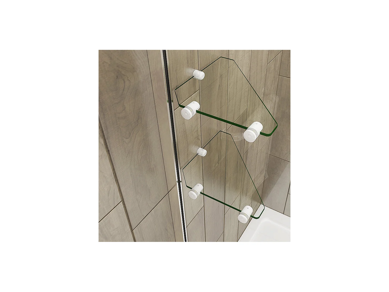 Paroi de douche fixe à l'italienne 70cm Hauteur 190cm avec 2 étagères - Verre en trempé transparent