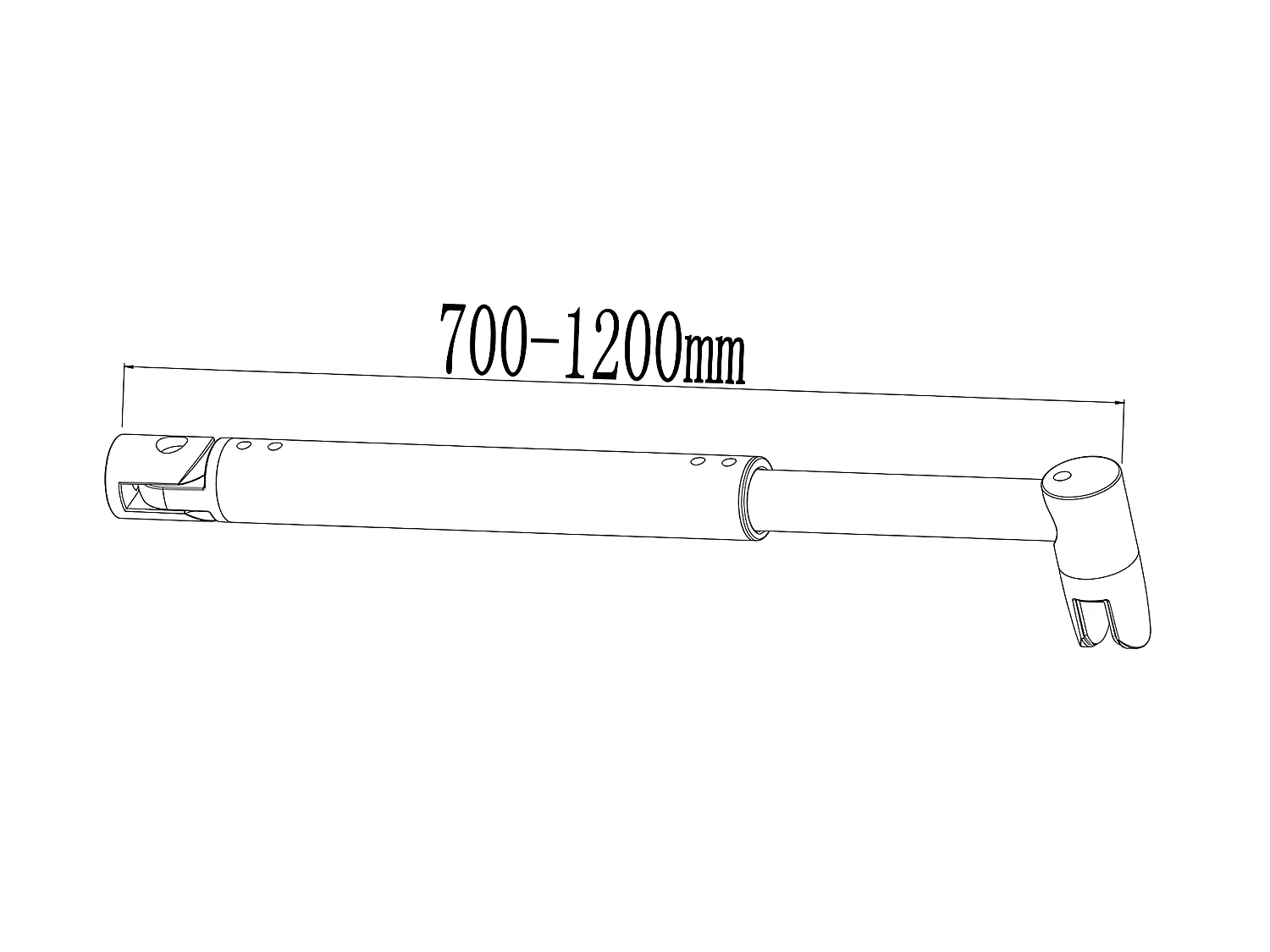 Paroi de douche fixe à l'italienne 80x200cm - 10mm verre trempé anticalcaire - Avec barre de fixation 70-120cm en cylindrique