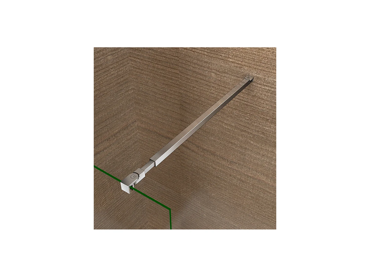 Paroi de douche à l'italienne 80x200cm avec barre de fixation 73-120cm en carré - Chromé - Verre 8mm trempé transparent