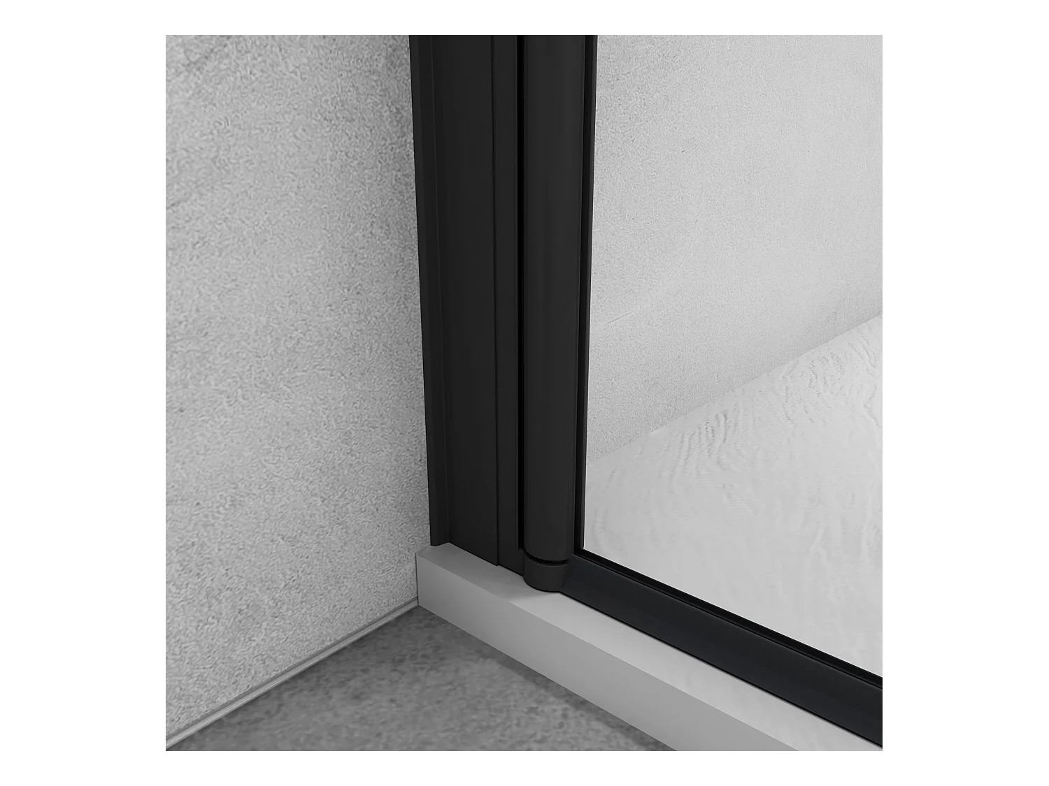 Paroi de douche italienne pivotante 45x200cm, paroi de douche retour pivotant mural en verre 8mm anticalcaire, profilé noir mat