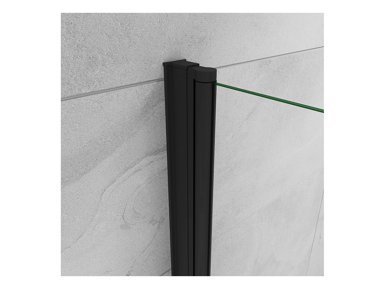 Paroi de douche italienne pivotante 45x200cm, paroi de douche retour pivotant mural en verre 8mm anticalcaire, profilé noir mat