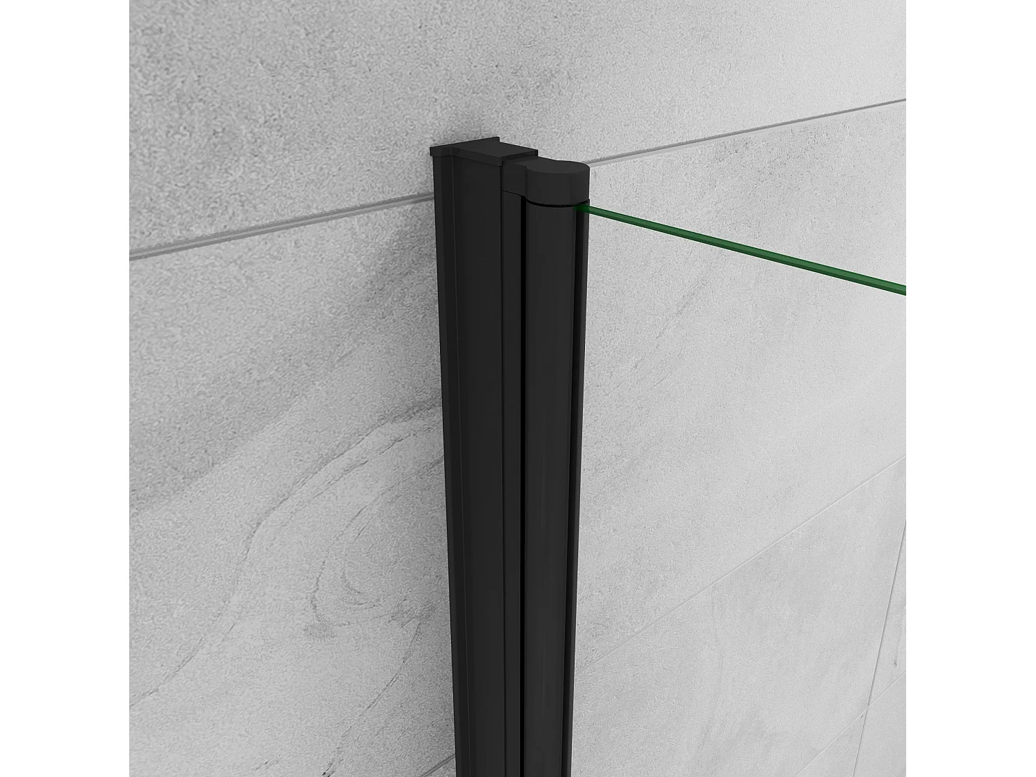 Italiaanse draaibare douchewand 45x200cm, wandgemonteerde draaibare retourdouchewand in 8mm antikalkglas, matzwart profiel