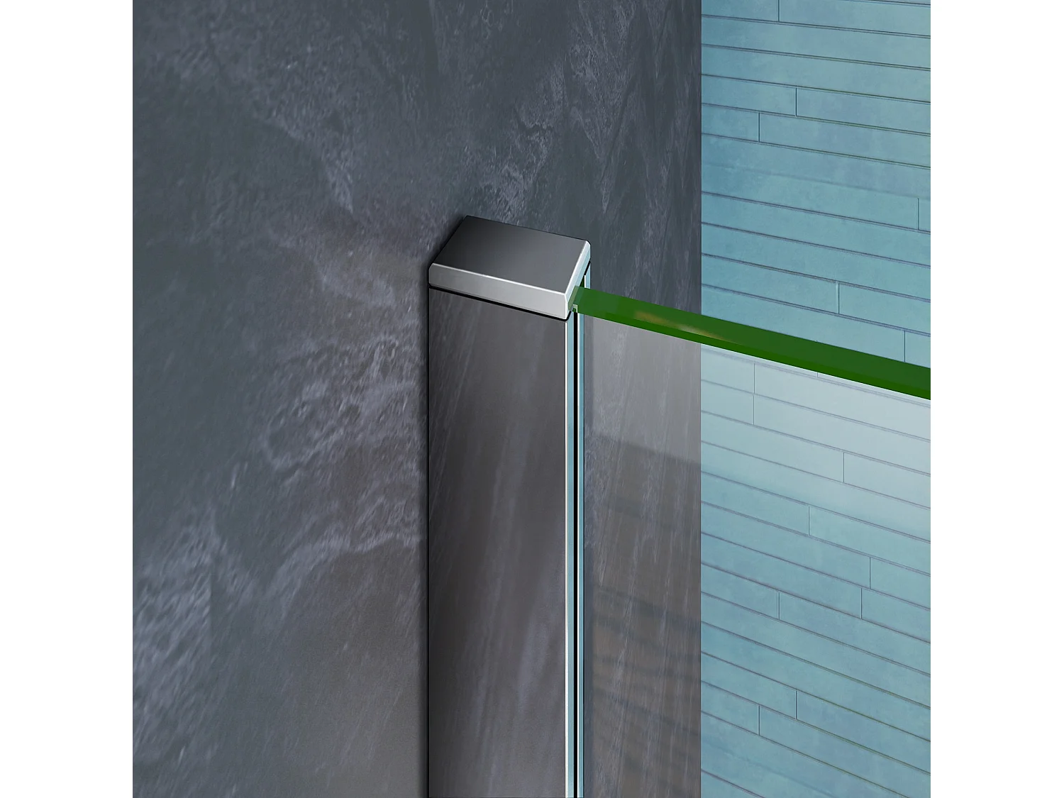 Italië vaste douchewand 100x200cm-10mm gehard glas anti scaling schaal met bevestigingsstaf 70-120cm cilindrische vorm
