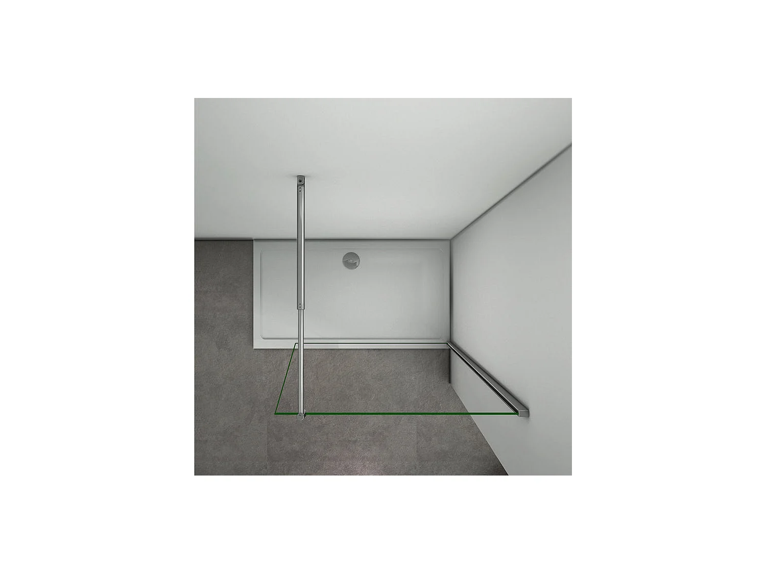 Paroi de douche à l'italienne 50x200cm avec barre de fixation 70-120cm en cylindrique - Chromé - Verre 8mm trempé transparent