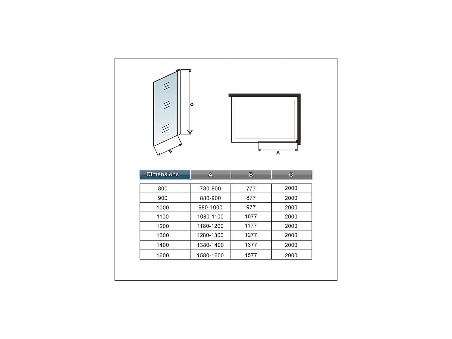 Italië vaste douchewand 120x200cm-10mm gehard glas anti scaling schaal met bevestigingsstaf 70-120cm cilindrische vorm