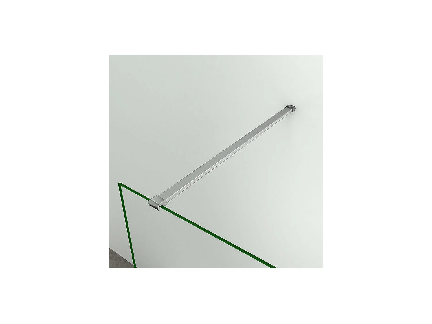 Paroi de douche à l'italienne 110x200cm avec barre de fixation 140cm recoupable, en 8mm verre bande centrale dépolie