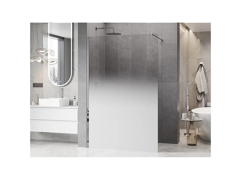 Mexen Kioto Duschwand Walk-in 90 x 200 cm, ombre weiß 8 mm, Chrom - 800-090-101-01-86